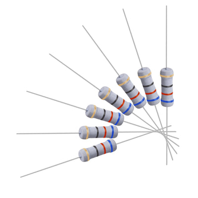 Harfington Uxcell 50 Pcs 1W 1 Watt Metal Oxide Film Resistor Axile Lead 62 Ohm ±5% Tolerance