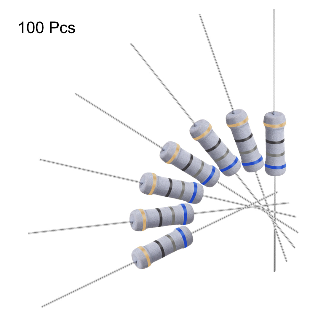 uxcell Uxcell 100 Pcs 1W 1 Watt Metal Oxide Film Resistor Axile Lead 68 Ohm ±5% Tolerance