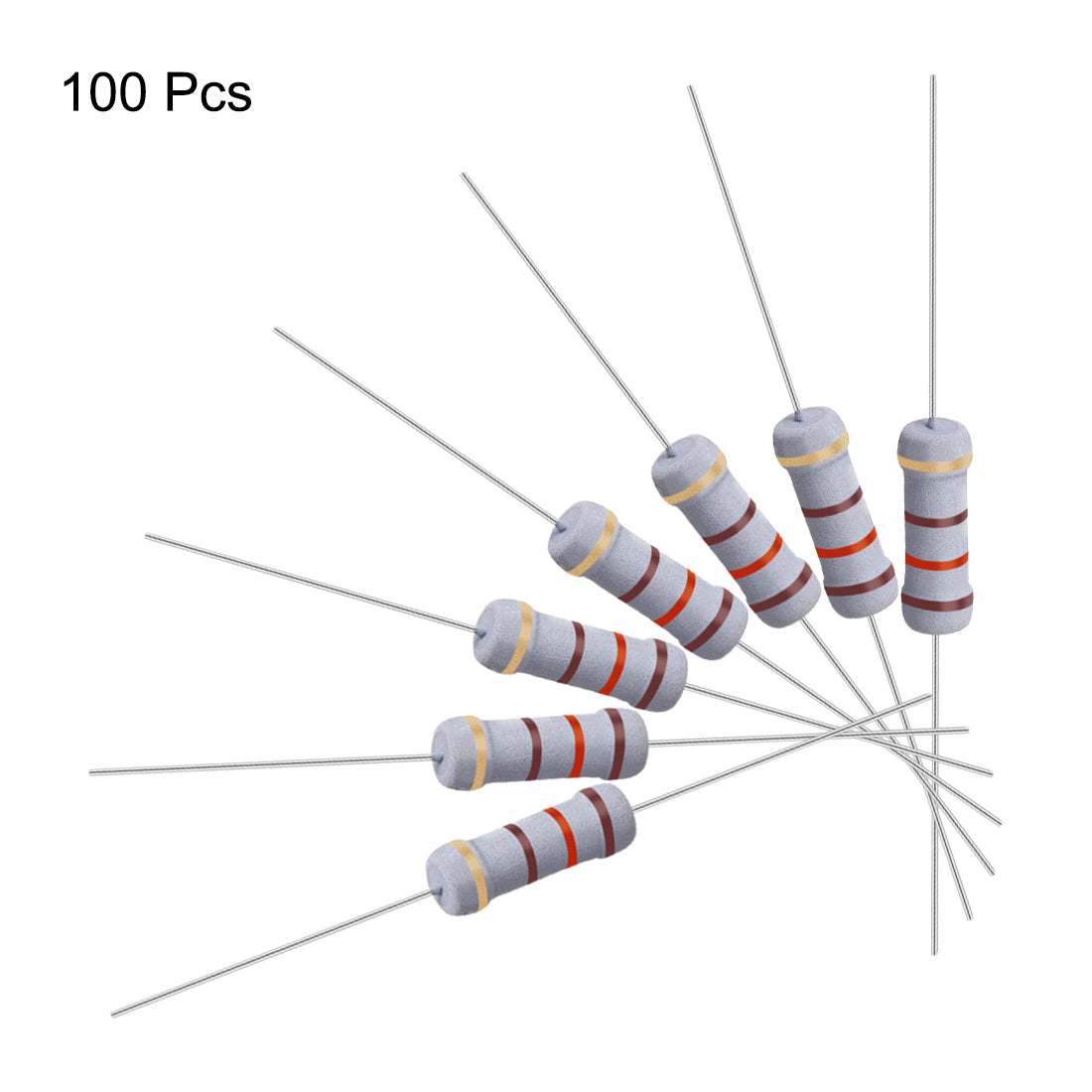 uxcell Uxcell 100 Pcs 1W 1 Watt Metal Oxide Film Resistor Axile Lead 120 Ohm ±5% Tolerance