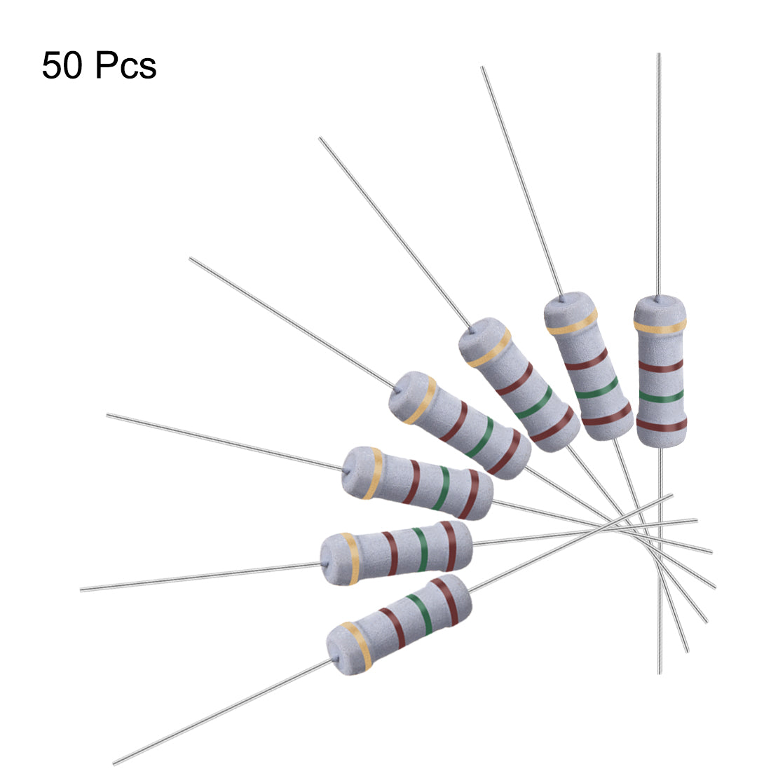 uxcell Uxcell 50 Pcs 1W 1 Watt Metal Oxide Film Resistor Axile Lead 150 Ohm ±5% Tolerance