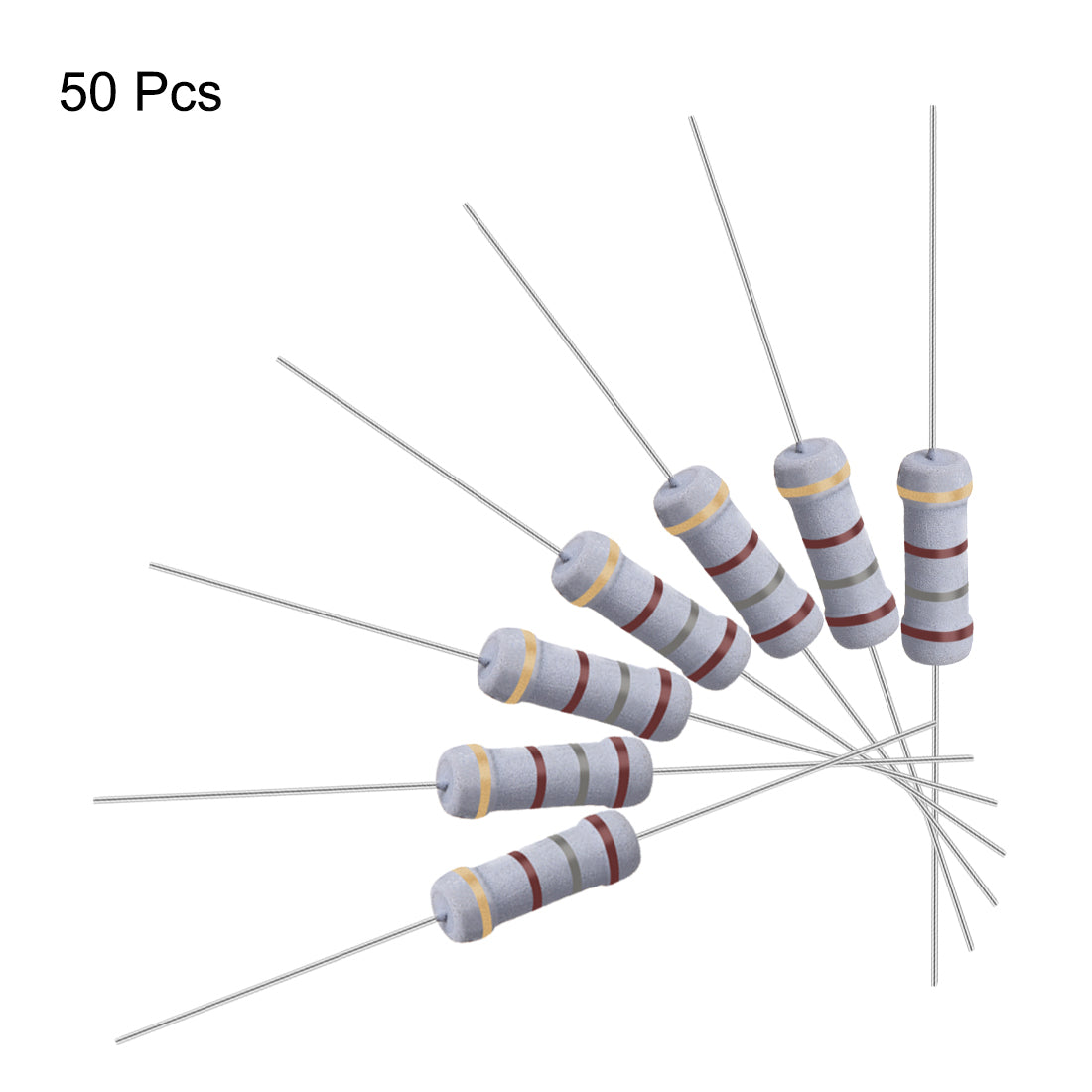 uxcell Uxcell 50 Pcs 1W 1 Watt Metal Oxide Film Resistor Axile Lead 180 Ohm ±5% Tolerance