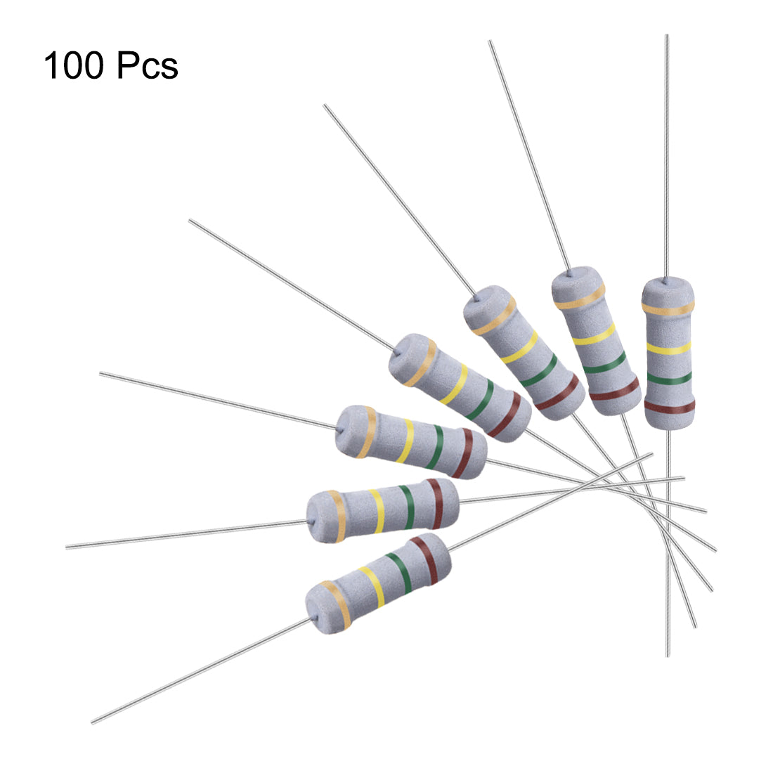 uxcell Uxcell 100 Pcs 1W 1 Watt Metal Oxide Film Resistor Axile Lead 150K Ohm ±5% Tolerance