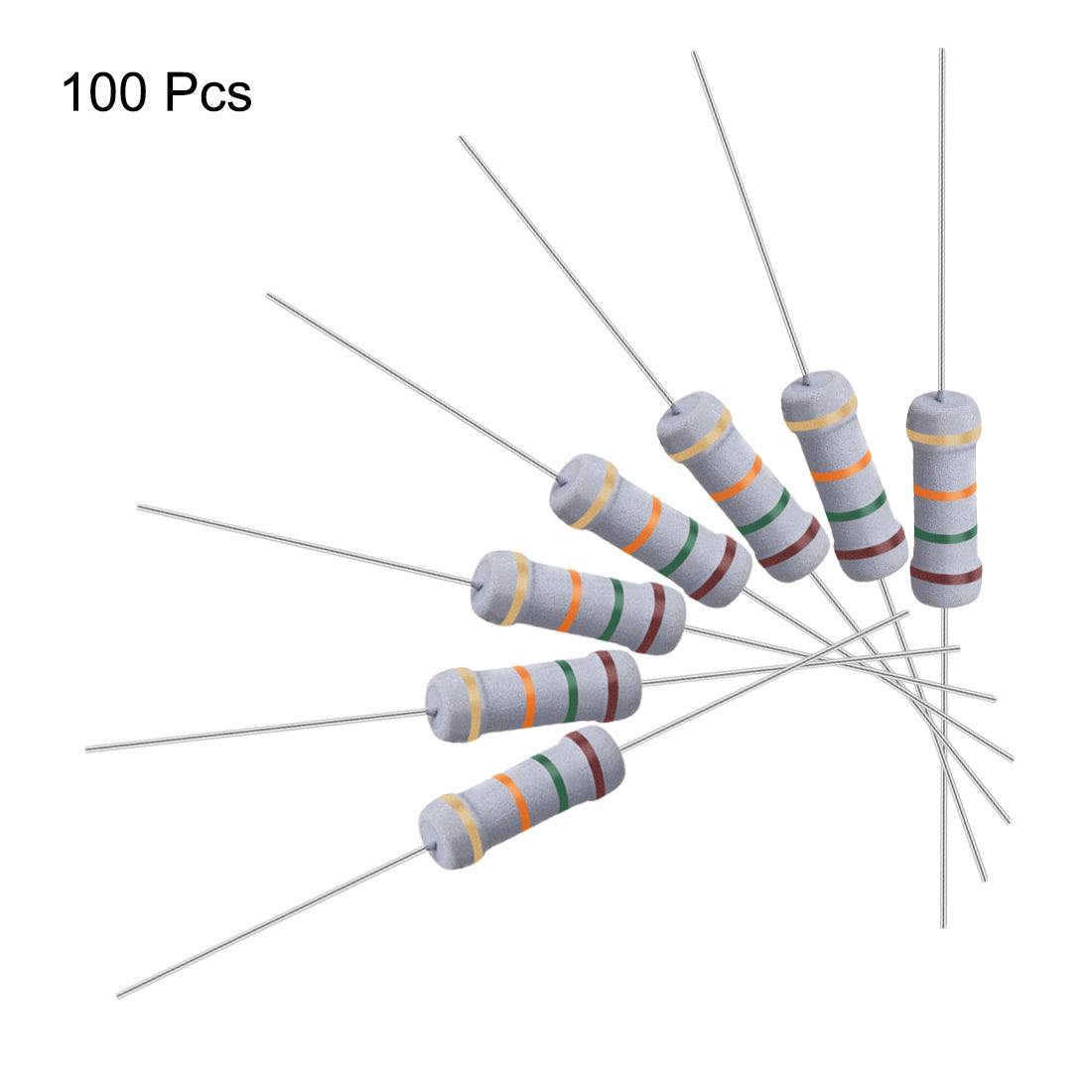 uxcell Uxcell 100 Pcs 1W 1 Watt Metal Oxide Film Resistor Axile Lead 15K Ohm ±5% Tolerance