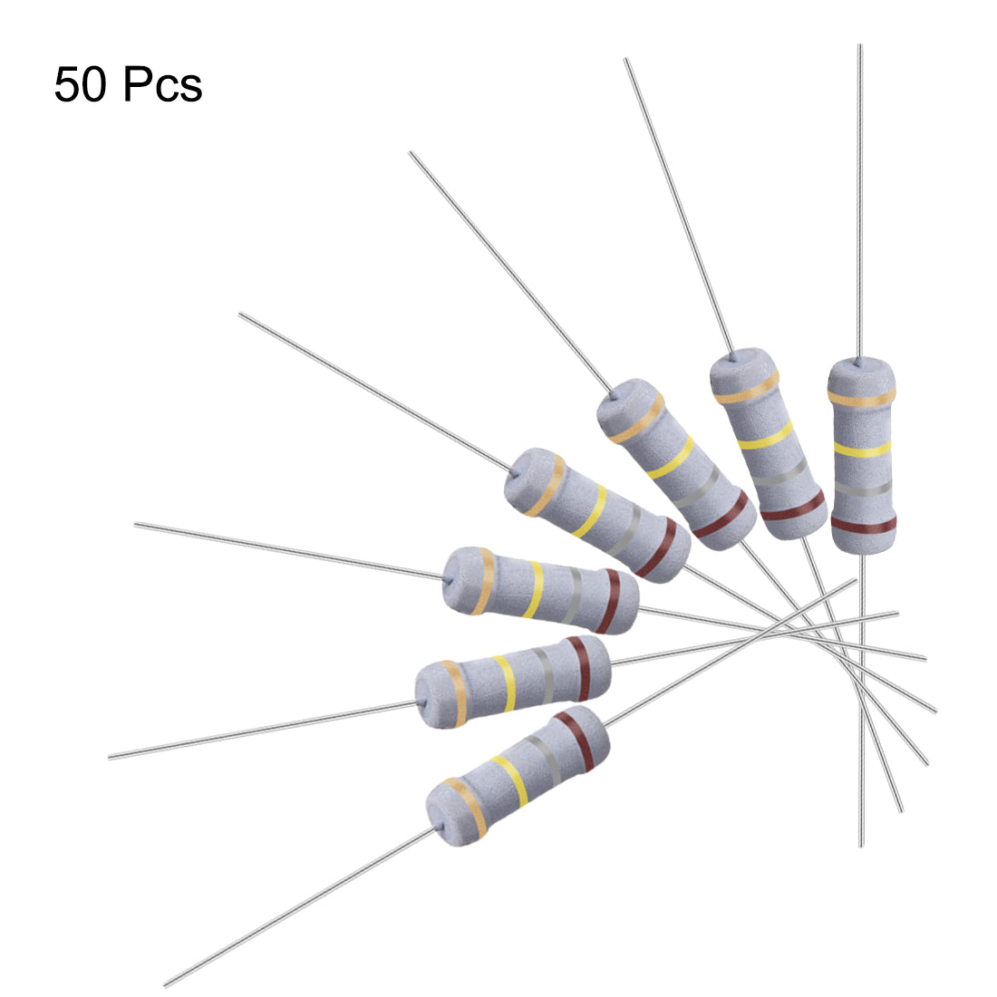 uxcell Uxcell 50 Pcs 1W 1 Watt Metal Oxide Film Resistor Axile Lead 180K Ohm ±5% Tolerance