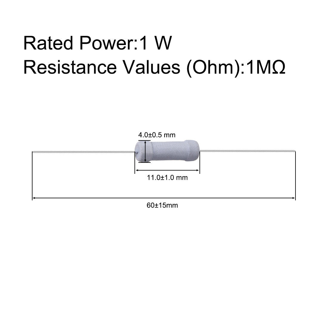 uxcell Uxcell 50 Pcs 1W 1 Watt Metal Oxide Film Resistor Axile Lead 1M Ohm ±5% Tolerance