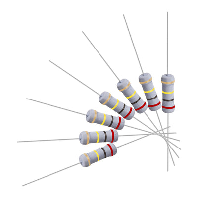 Harfington Uxcell 50 Pcs 1W 1 Watt Metal Oxide Film Resistor Axile Lead 200K Ohm ±5% Tolerance