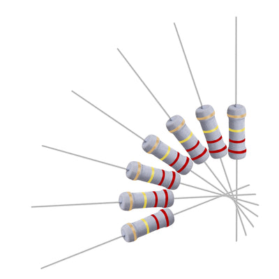 Harfington Uxcell 100 Pcs 1W 1 Watt Metal Oxide Film Resistor Axile Lead 220K Ohm ±5% Tolerance