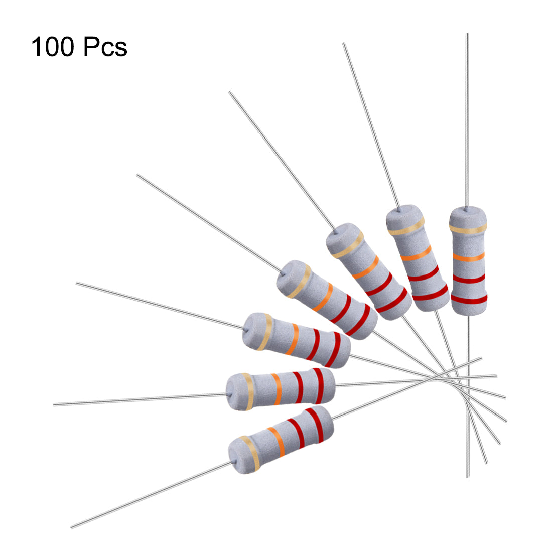 uxcell Uxcell 100 Pcs 1W 1 Watt Metal Oxide Film Resistor Axile Lead 22K Ohm ±5% Tolerance