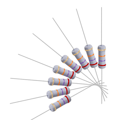 Harfington Uxcell 50 Pcs 1W 1 Watt Metal Oxide Film Resistor Axile Lead 27K Ohm ±5% Tolerance