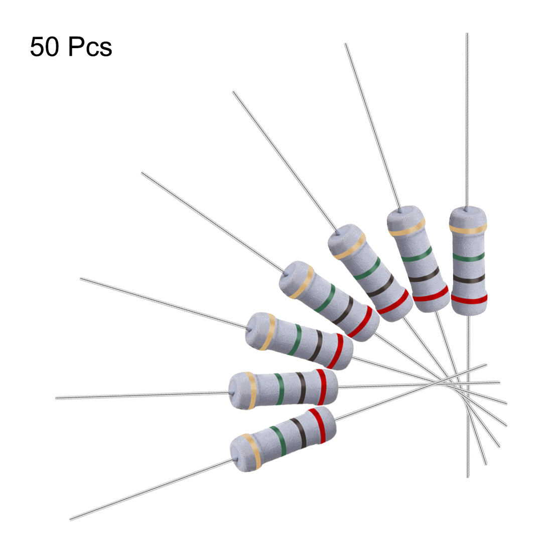 uxcell Uxcell 50 Pcs 1W 1 Watt Metal Oxide Film Resistor Axile Lead 2M Ohm ±5% Tolerance