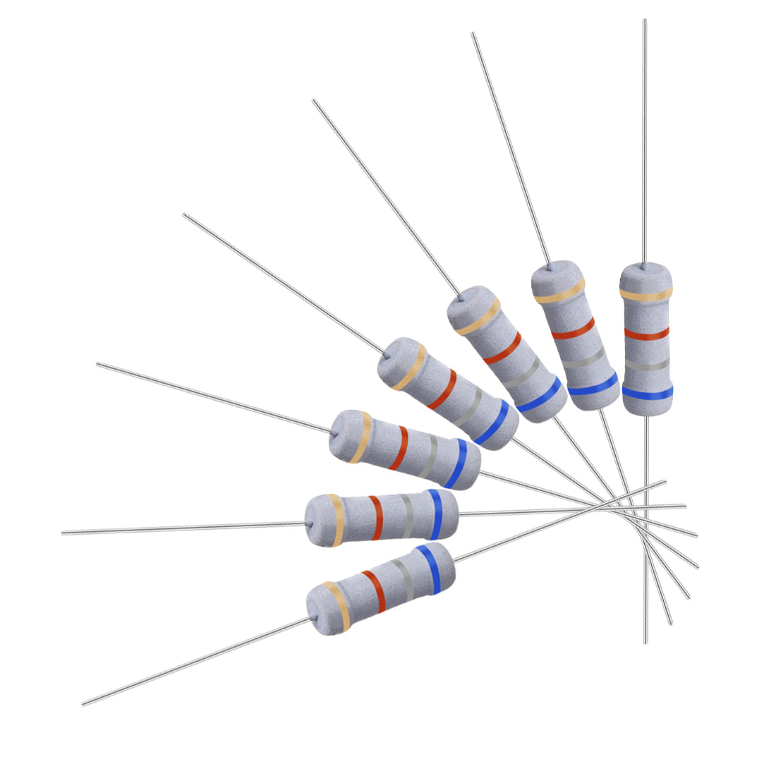 uxcell Uxcell 50 Pcs 1W 1 Watt Metal Oxide Film Resistor Axile Lead 6.8K Ohm ±5% Tolerance