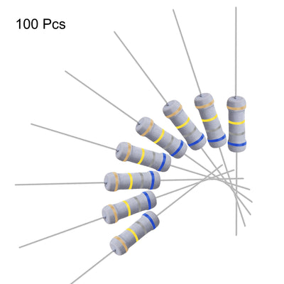 Harfington Uxcell 100Pcs 1W 1 Watt Metal Oxide Film Resistor Lead 680K Ohm ±5% Tolerance