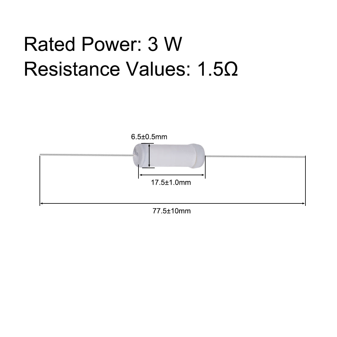 uxcell Uxcell 40pcs 3W Metal Oxide Film Resistor Axile Lead 1.5 Ohm ±5% Tolerance