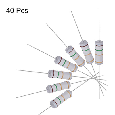 Harfington Uxcell 40pcs 3W Metal Oxide Film Resistor Axile Lead 1.5 Ohm ±5% Tolerance