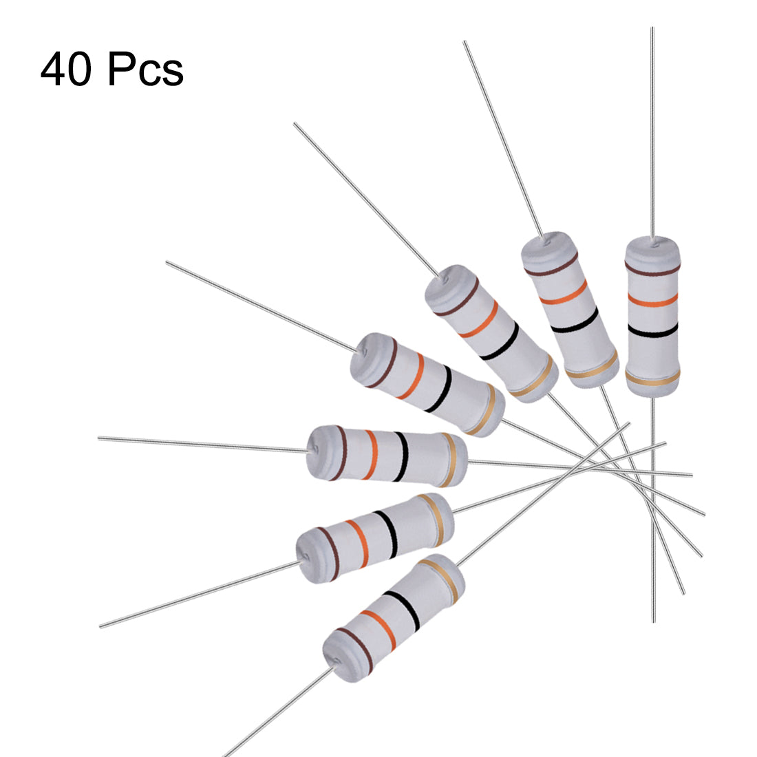 uxcell Uxcell 40pcs 3W 3 Watt Metal Oxide Film Resistor Lead 13 Ohm ±5% Tolerance