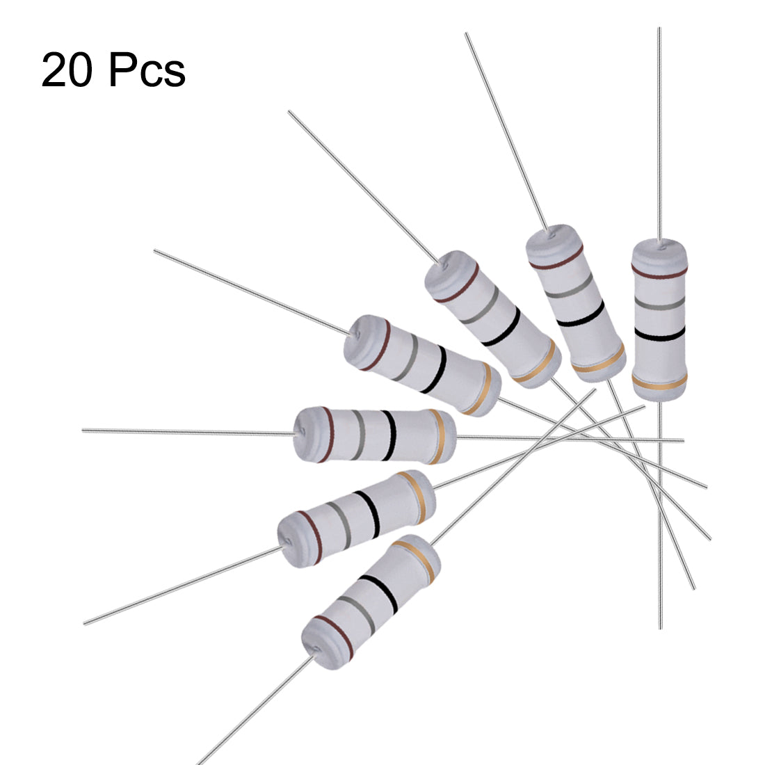 uxcell Uxcell 20pcs 3W 3 Watt Metal Oxide Film Resistor Lead 18 Ohm ±5% Tolerance