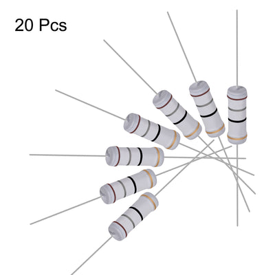 Harfington Uxcell 20pcs 3W 3 Watt Metal Oxide Film Resistor Lead 18 Ohm ±5% Tolerance