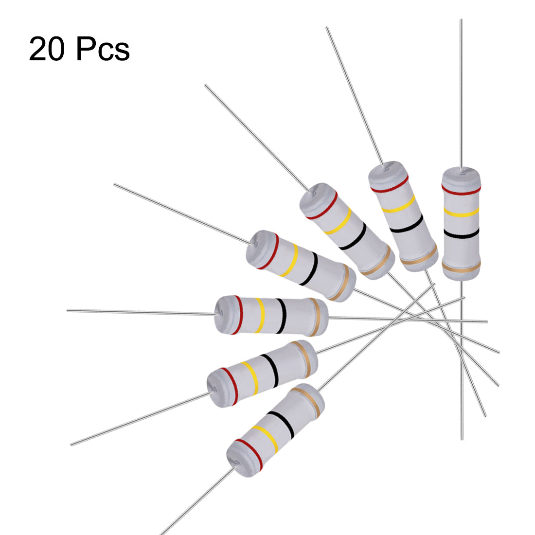 uxcell Uxcell 20pcs 3W 3 Watt Metal Oxide Film Resistor Lead 24 Ohm ±5% Tolerance