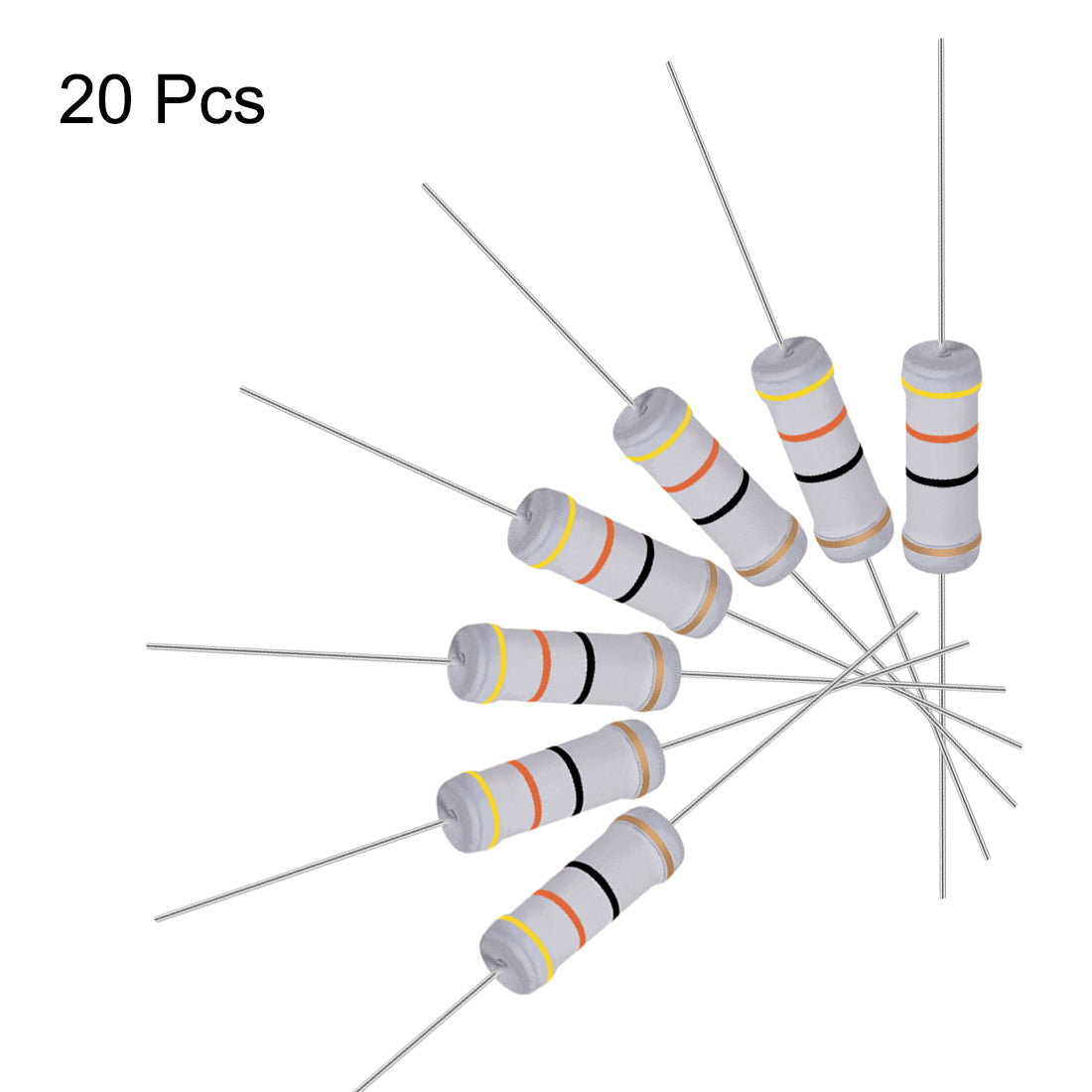 uxcell Uxcell 20pcs 3W 3 Watt Metal Oxide Film Resistor Lead 43 Ohm ±5% Tolerance