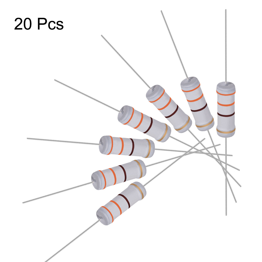 uxcell Uxcell 20pcs 3W 3 Watt Metal Oxide Film Resistor Lead 330 Ohm ±5% Tolerance