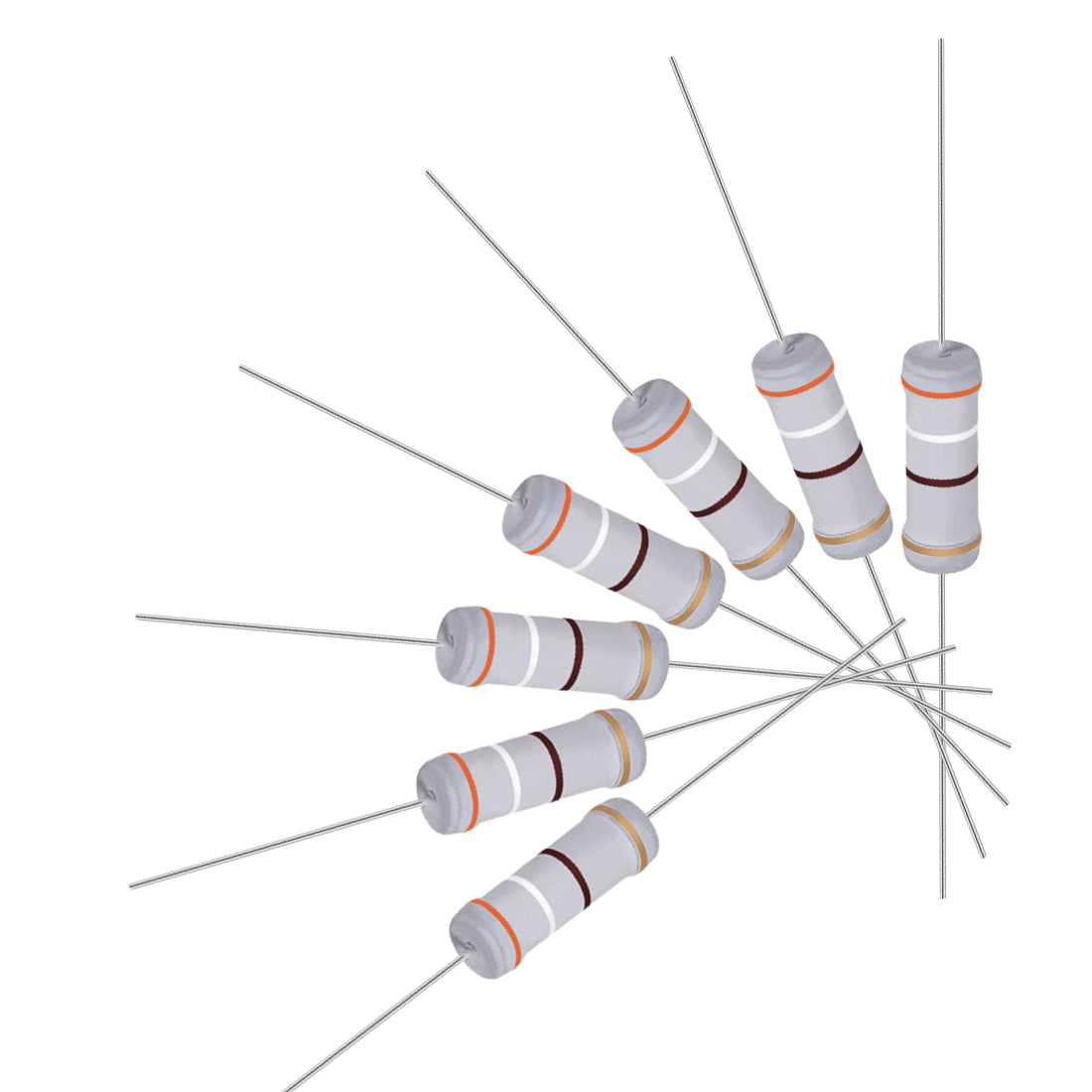 uxcell Uxcell 20pcs 3W 3 Watt Metal Oxide Film Resistor Lead 390 Ohm ±5% Tolerance