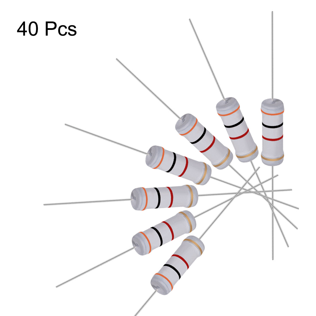 uxcell Uxcell 40pcs 3W Metal Oxide Film Resistor Axile Lead 3K Ohm ±5% Tolerance