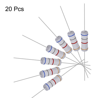 Harfington Uxcell 20pcs 3W 3 Watt Metal Oxide Film Resistor Lead 6.8K Ohm ±5% Tolerance