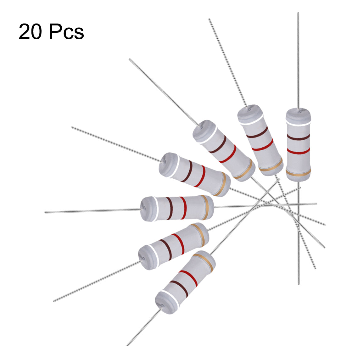 uxcell Uxcell 20pcs 3W 3 Watt Metal Oxide Film Resistor Lead 9.1K Ohm ±5% Tolerance