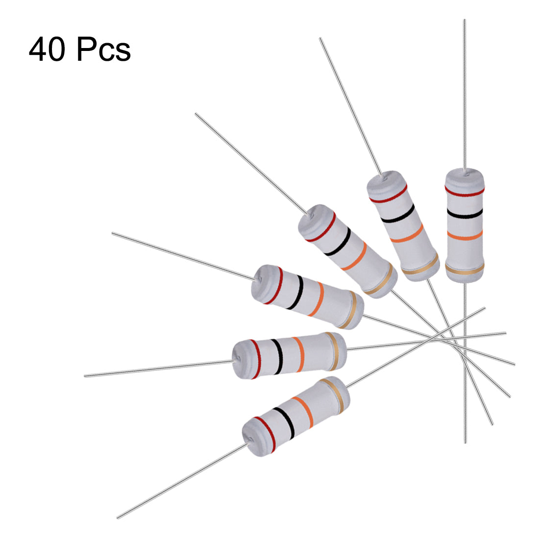 uxcell Uxcell 40pcs 3 Watt Metal Oxide Film Resistor Lead 20K Ohm ±5% Tolerance