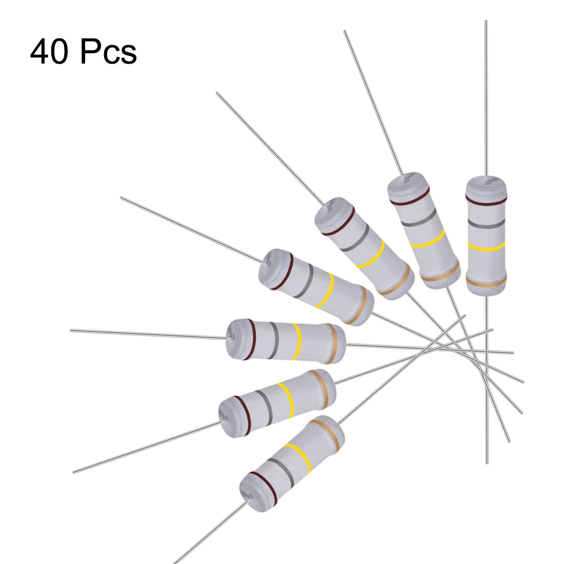 uxcell Uxcell 40pcs 3W 3 Watt Metal Oxide Film Resistor Lead 180K Ohm ±5% Tolerance