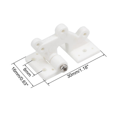 Harfington Uxcell RC Hinges Adjustable Hatch Hinge L30 x W16 mm, for RC Model Airplane Parts White 6pcs