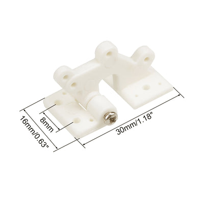 Harfington Uxcell RC Hinges Adjustable Hatch Hinge L30 x W16 mm, for RC Model Airplane Parts White 10pcs