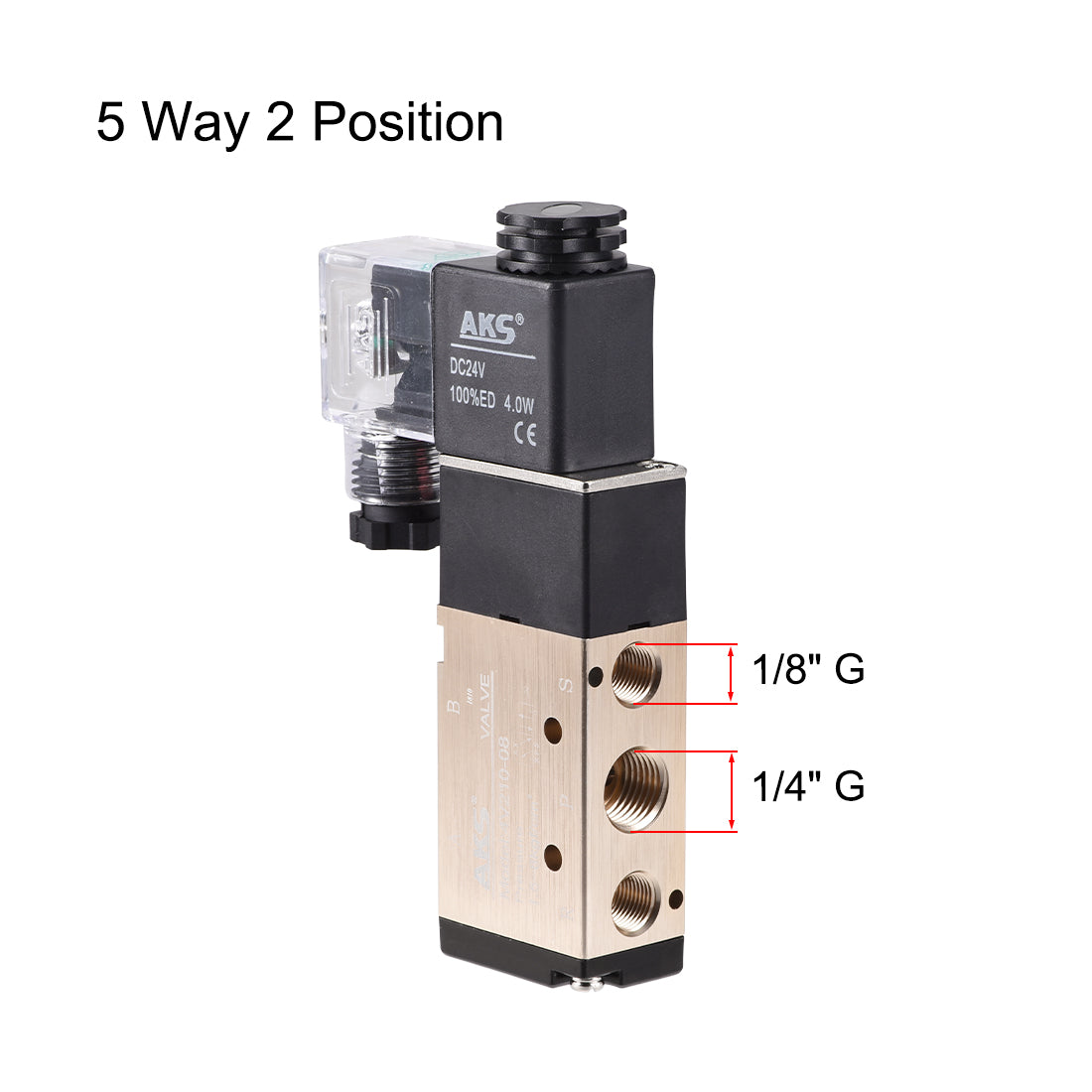 uxcell Uxcell Einzeln Elektromagnetventil Bewässerungsventil DC24V 5 Wege 2 Position 1/4" Gewinde