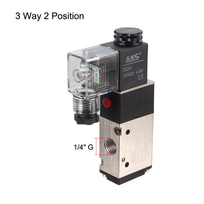 Harfington Uxcell 3V210-08 Pneumatic Air NC Single Electrical Control Solenoid Valve DC 24V 3 Way 2 Position 1/4" G  Thread Internally Piloted Acting Type