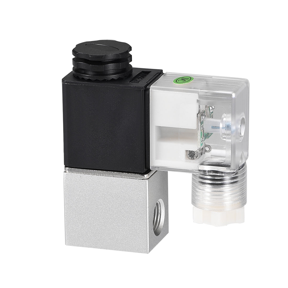 uxcell Uxcell 2V025-08 Pneumatic Air NC Single Electrical Control Solenoid Valve DC 24V 2 Way 2 Position 1/4 PT Internally Piloted Acting Type