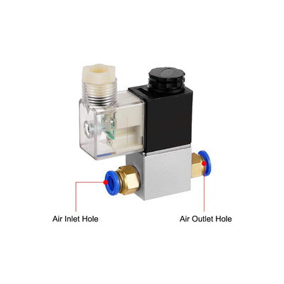 Harfington Uxcell 2V025-08 Pneumatic Air NC Single Electrical Control Solenoid Valve DC 24V 2 Way 2 Position 1/4 PT Internally Piloted Acting Type