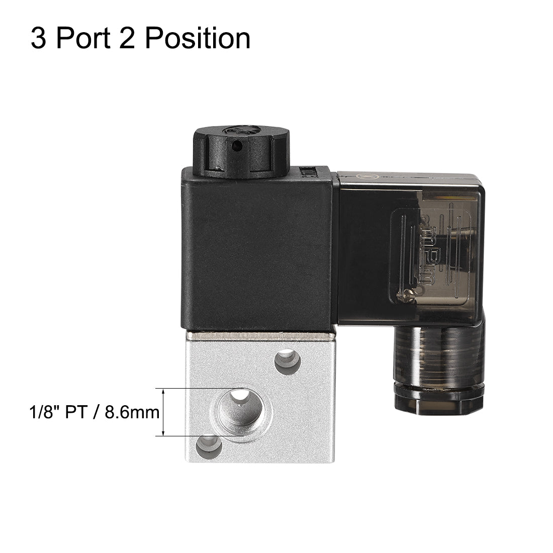 uxcell Uxcell 3V1-06 Pneumatic Air NC Single Electrical Control Solenoid Valve AC 110V 3 Way 2 Position 1/8" PT Internally Piloted Acting Type