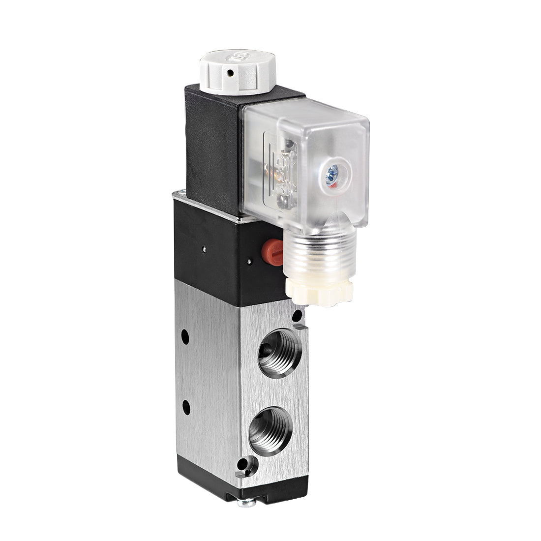 uxcell Uxcell 4V210-08 Pneumatic Air Single Electrical Control Solenoid Valve AC 110V 5 Way 2 Position 1/4" PT Thread Internally Piloted Acting Type w LED Light