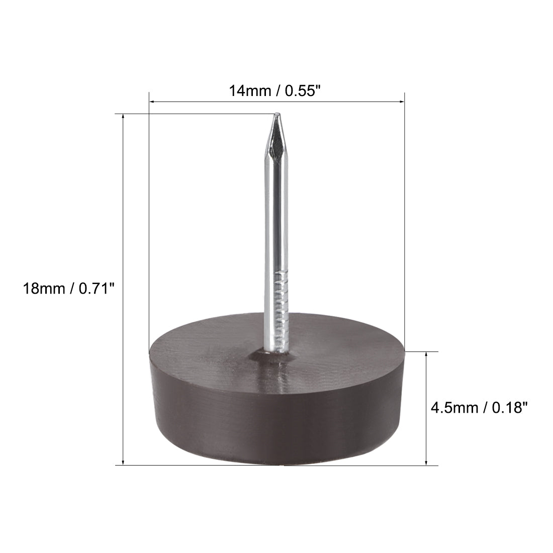 uxcell Uxcell 40Stk. Kunststoff Möbelbein Nagel Stuhl Tisch Beinschutz 14mm Dmr. braun