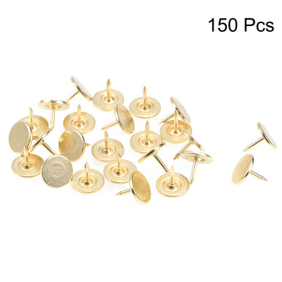 Harfington Uxcell Upholstery Nails Tacks 11mmx10mm Flat Head Furniture Nails Gold Tone 150 Pcs