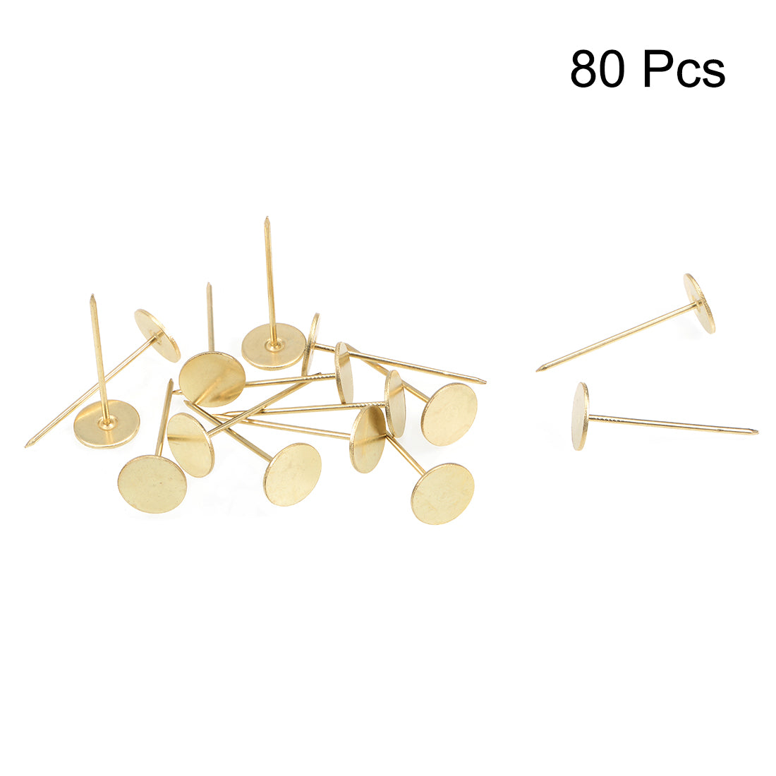 uxcell Uxcell Upholstery Nails Tacks 18mmx50mm Flat Head Furniture Nails Gold Tone 80 Pcs