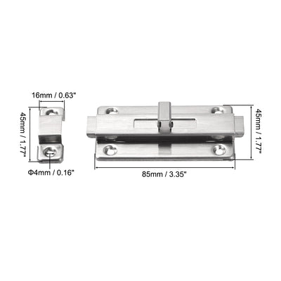 Harfington Uxcell Sliding Lock Barrel Bolt, 4-inch Stainless Steel Door Latch w Screws