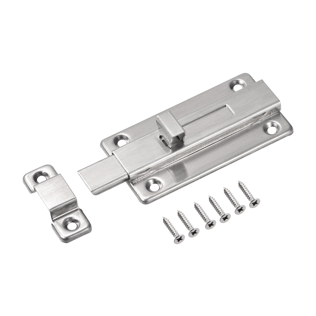 uxcell Uxcell Sliding Lock Barrel Bolt, 4-inch Stainless Steel Door Latch w Screws