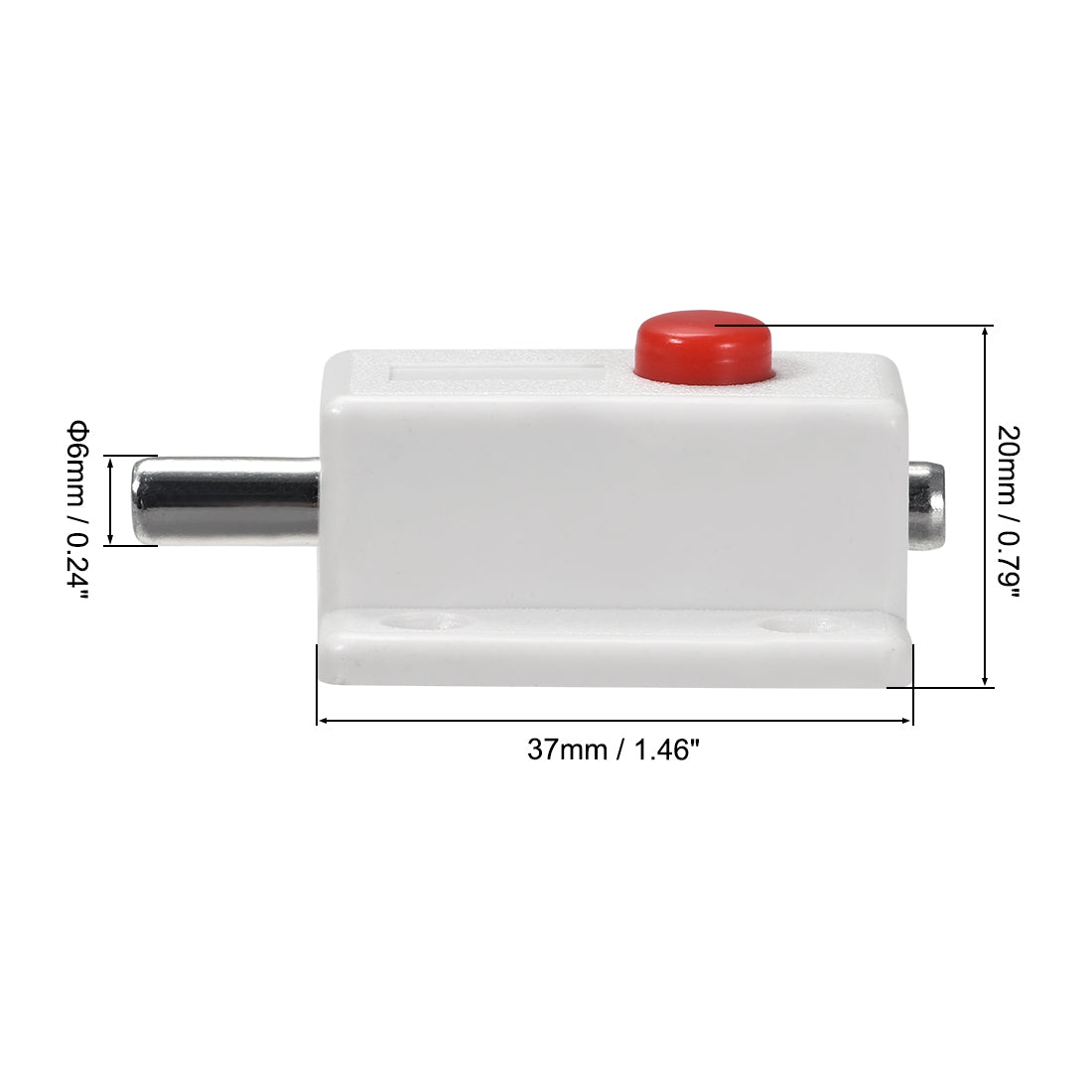 uxcell Uxcell Door Bolt Lock, 2-inch Plastic Sliding Flush Barrel Latch with Switch Button (White)