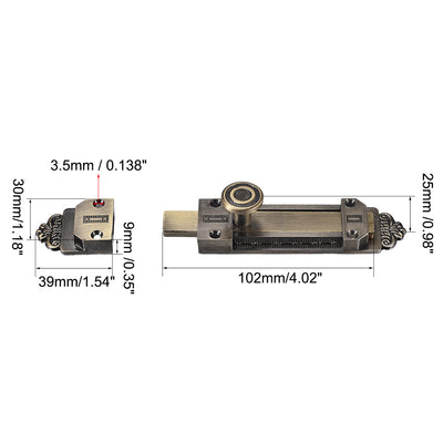 Harfington Uxcell Barrel Slide Door Bolts, 5-inch Zinc Alloy Security Latch Lock (Bronze Tone)