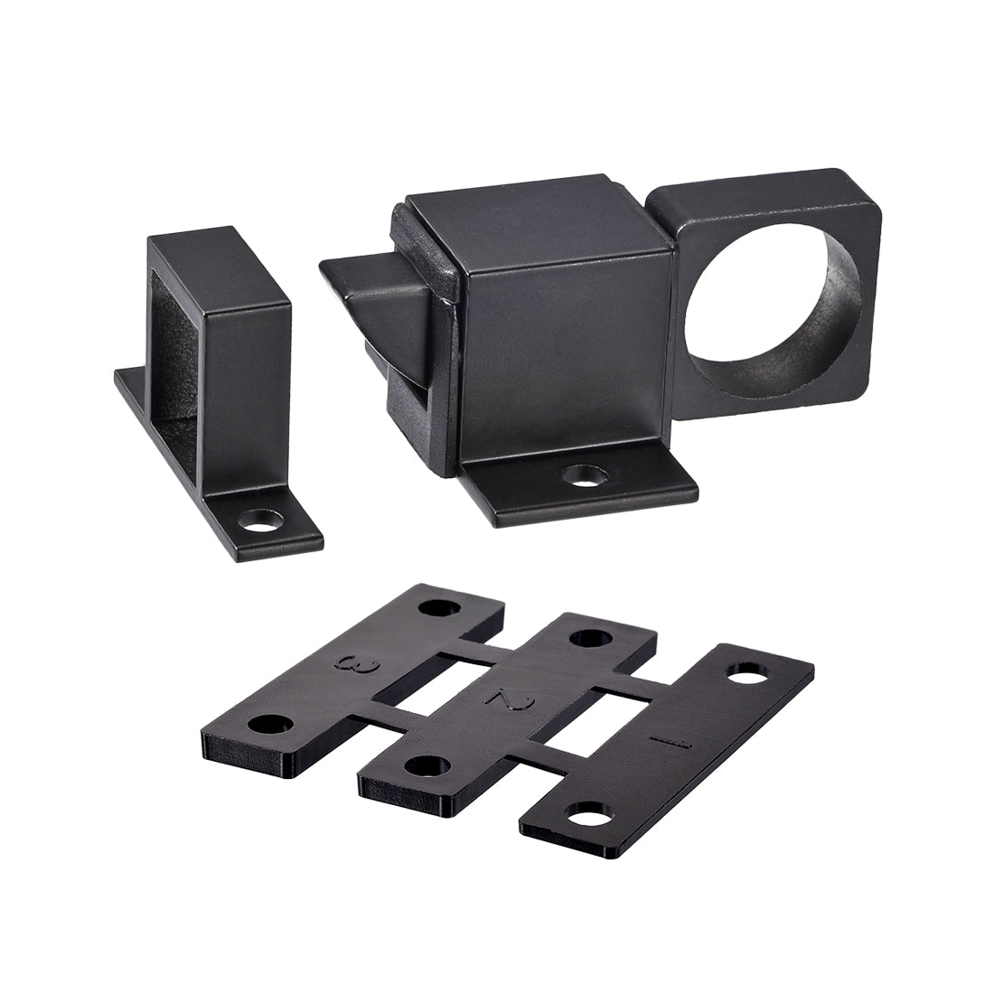 uxcell Uxcell Türriegelverriegelung, Aluminiumlegierung Automatisches Fenstertor Spring Bounce Lock (Schwarz)