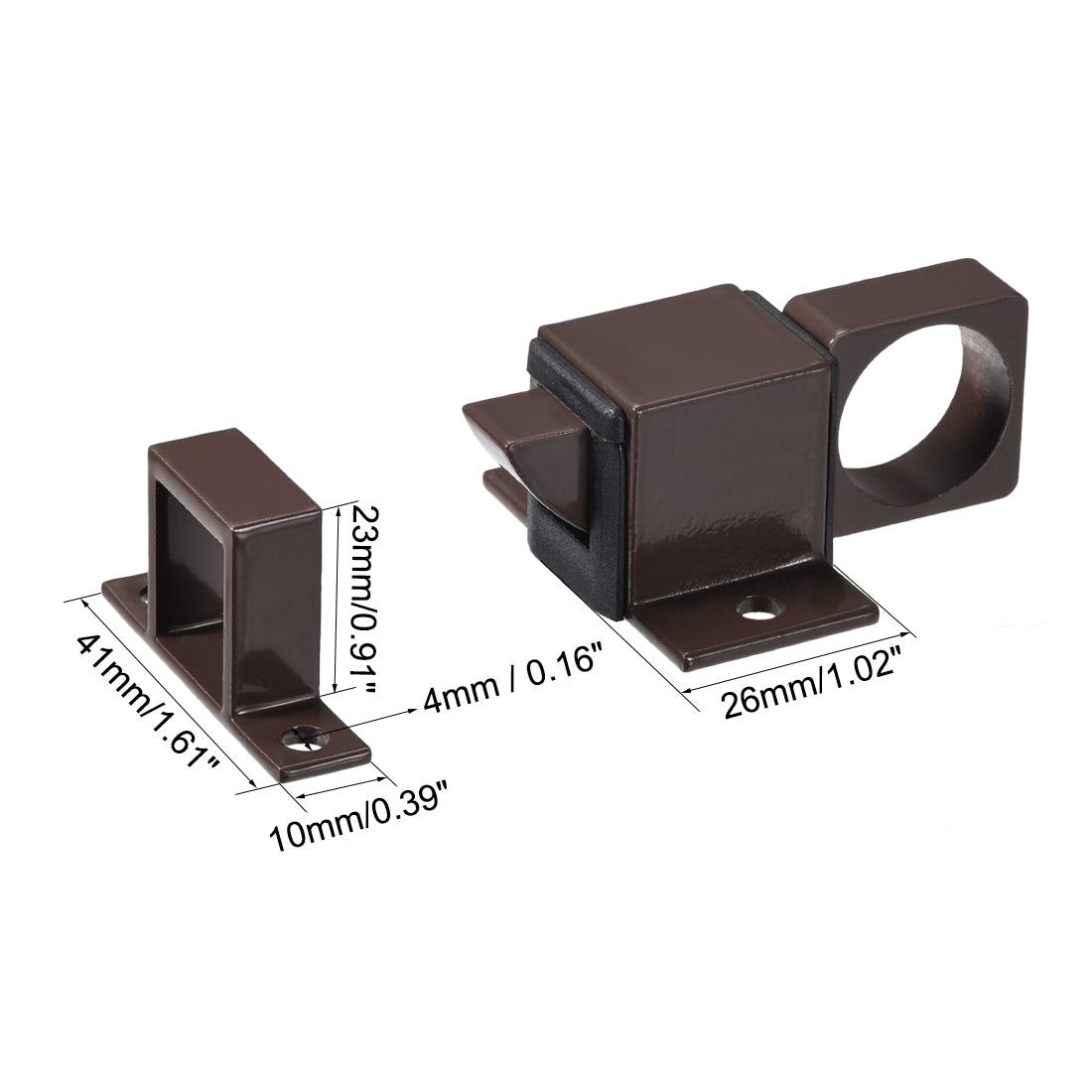 uxcell Uxcell Door Bolt Latch, Aluminum Alloy Security Automatic Window Gate Spring Bounce Lock (Brown)