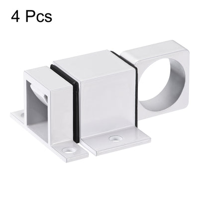 Harfington Uxcell Door Bolt Latch, Aluminum Alloy Security Automatic Window Gate Spring Bounce Lock, 4 Pcs (White)