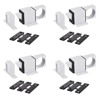 Harfington Uxcell Door Bolt Latch, Aluminum Alloy Security Automatic Window Gate Spring Bounce Lock, 4 Pcs (White)