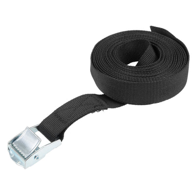 Harfington Uxcell 3.5M x 25mm Lashing Strap Cargo Tie Down StrapsBuckle Up to 80Kg, Black